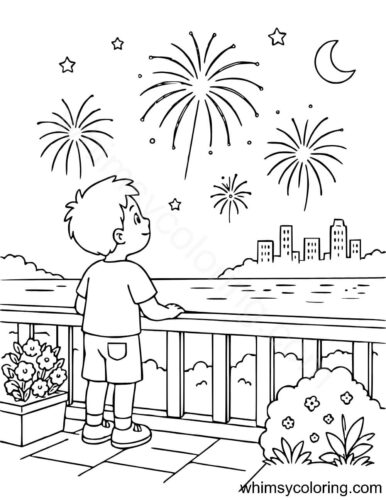 4th of July fireworks coloring page 4th of July fireworks coloring page