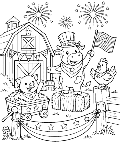 Farm animals celebrating 4th of July Farm animals celebrating 4th of July