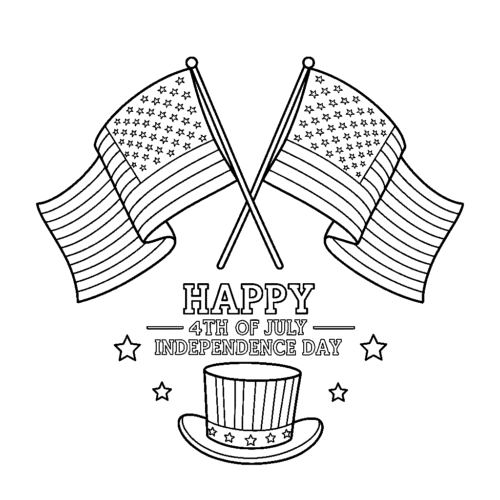Happy 4th of July Independence Day coloring page Happy 4th of July Independence Day coloring page