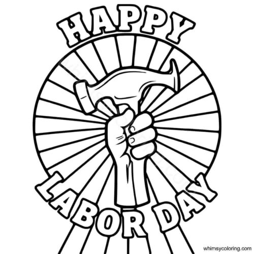 Happy Labor Day coloring page