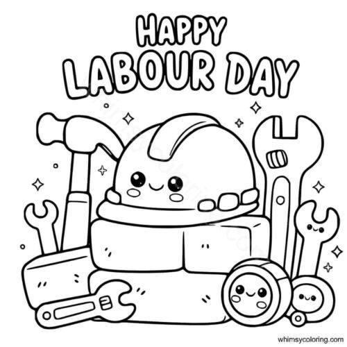 Happy Labor Day coloring sheet
