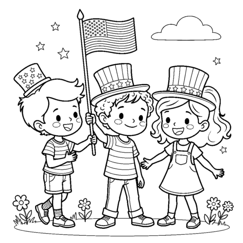 Kids celebrating 4th of July Kids celebrating 4th of July