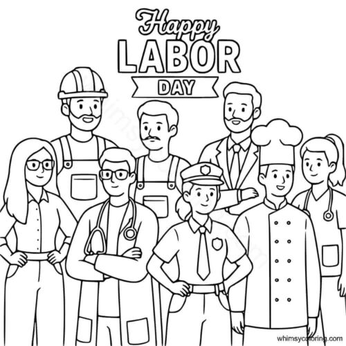 Labor Day coloring in
