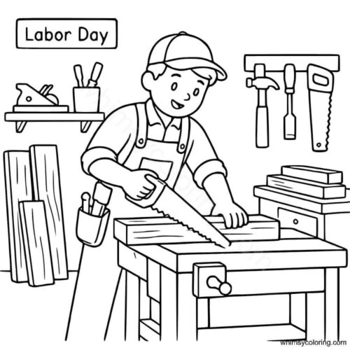 Labor Day coloring page Carpenter