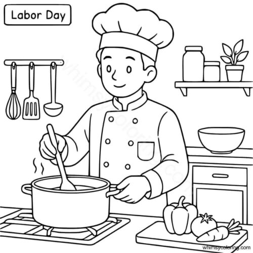 Labor Day coloring page Chef