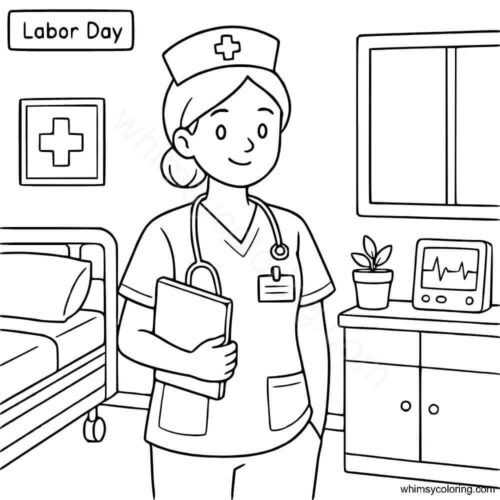 Labor Day coloring page Nurse