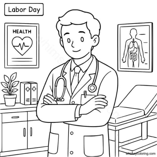Labour Day coloring picture Doctor