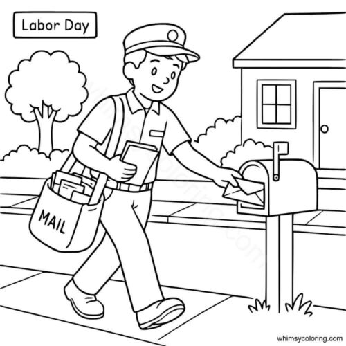 Mailman coloring page Labor Day