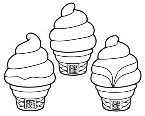 NeeDoh Nice Cream Cone coloring page PDF