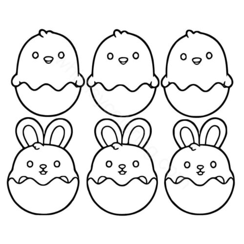 NeeDoh coloring pages Bunnies and chicks